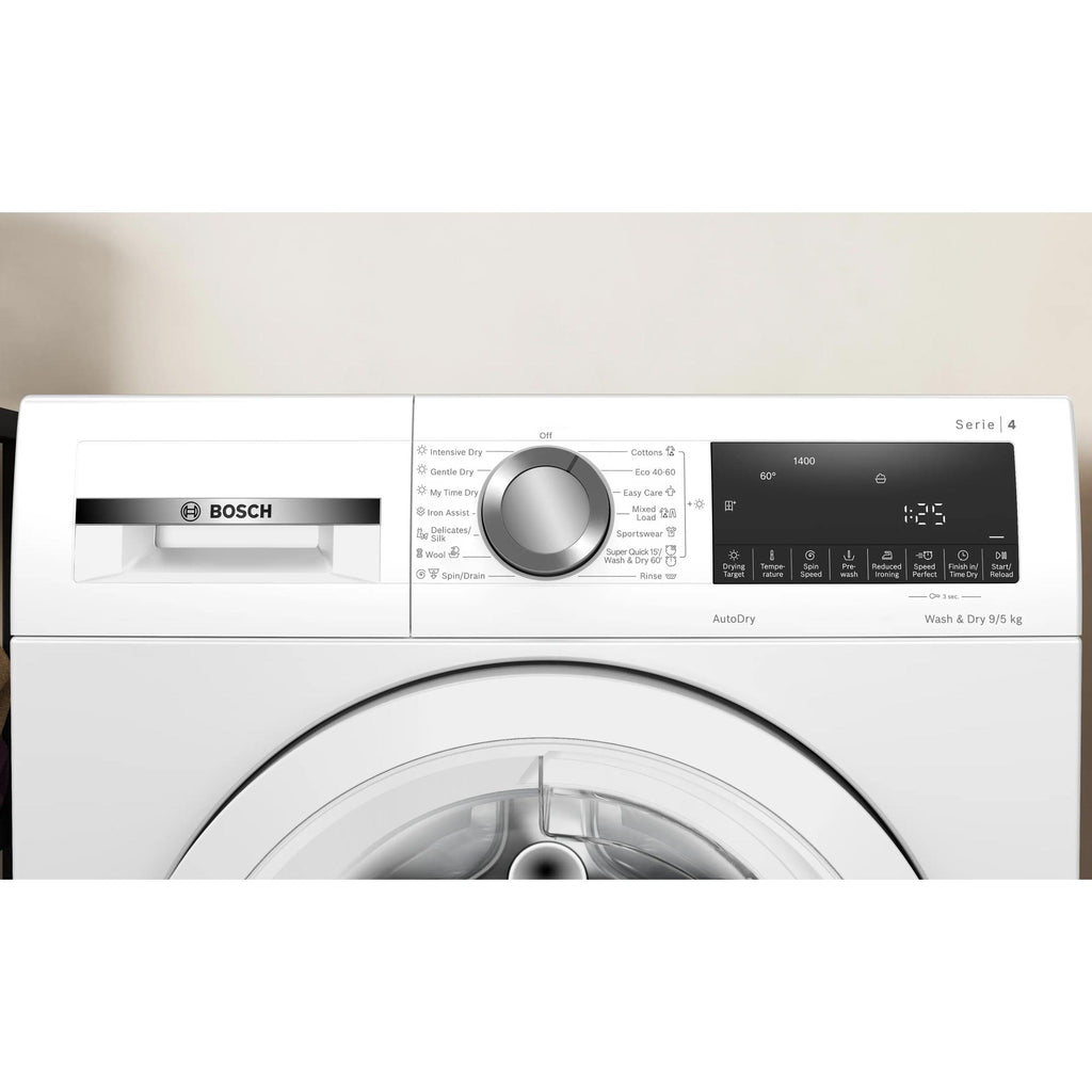 Bosch WNA144V9GB 9kg wash, 5kg Dry, 1400 spin, Freestanding Washer Dryer, White