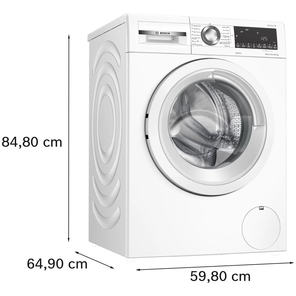 Bosch WNA144V9GB 9kg wash, 5kg Dry, 1400 spin, Freestanding Washer Dryer, White