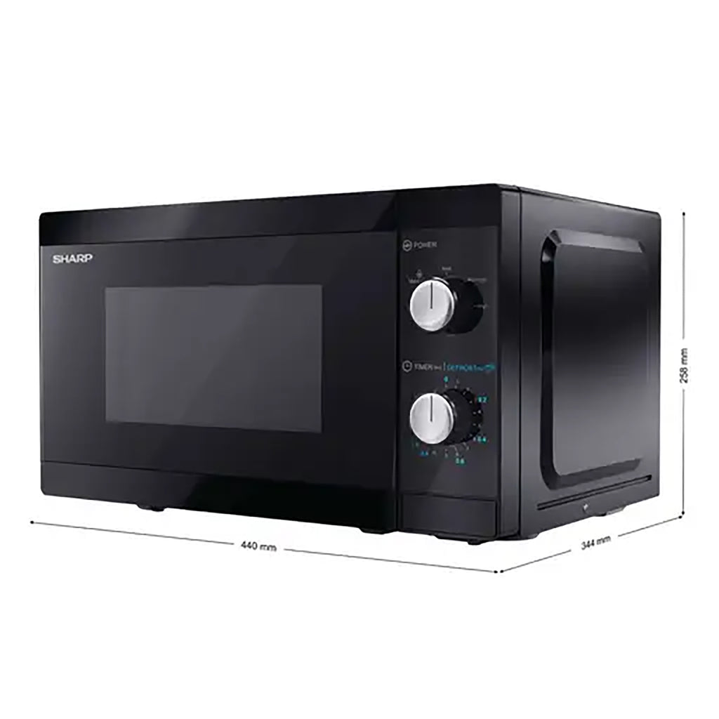 Sharp 20 Litre 800W Manual Microwave Oven – Black | YC-MS01U-B