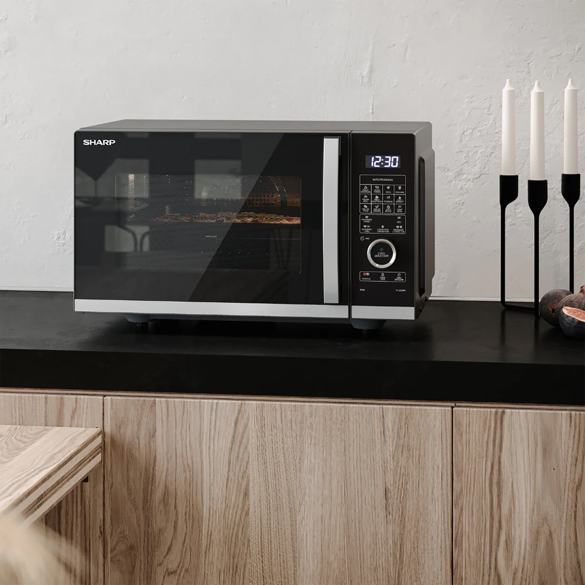 Sharp 25L 900W Flatbed Combination Microwave with Convection Oven & Grill in Black – YC-QC254AU-B