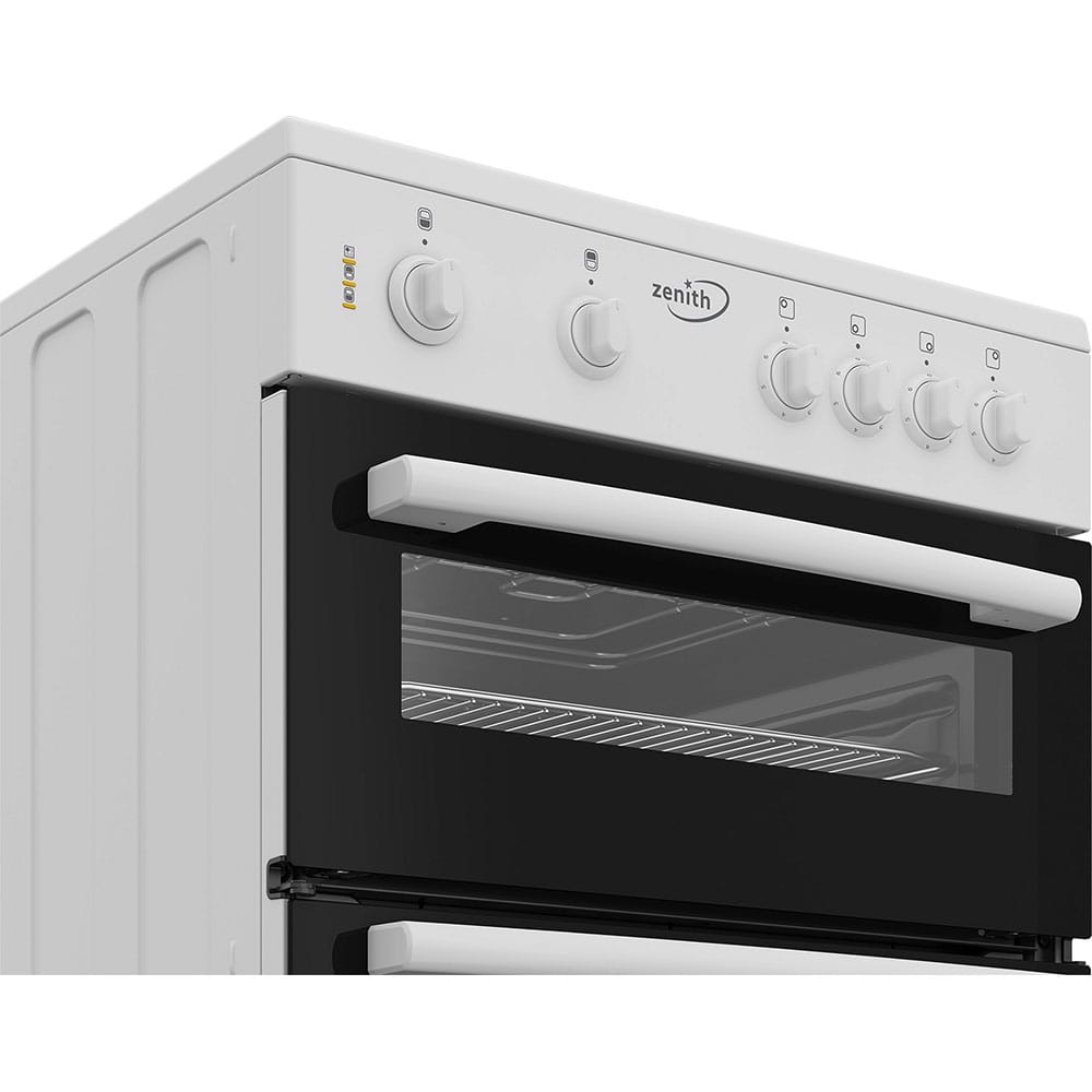Zenith ZE605W 60cm Freestanding Oven and Grill Electric Cooker with Ceramic Hob, White