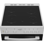 Zenith ZE605W 60cm Freestanding Oven and Grill Electric Cooker with Ceramic Hob, White