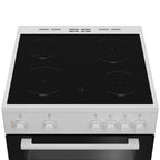 Zenith ZET605W 60cm Oven Electric Cooker with Ceramic Hob in White