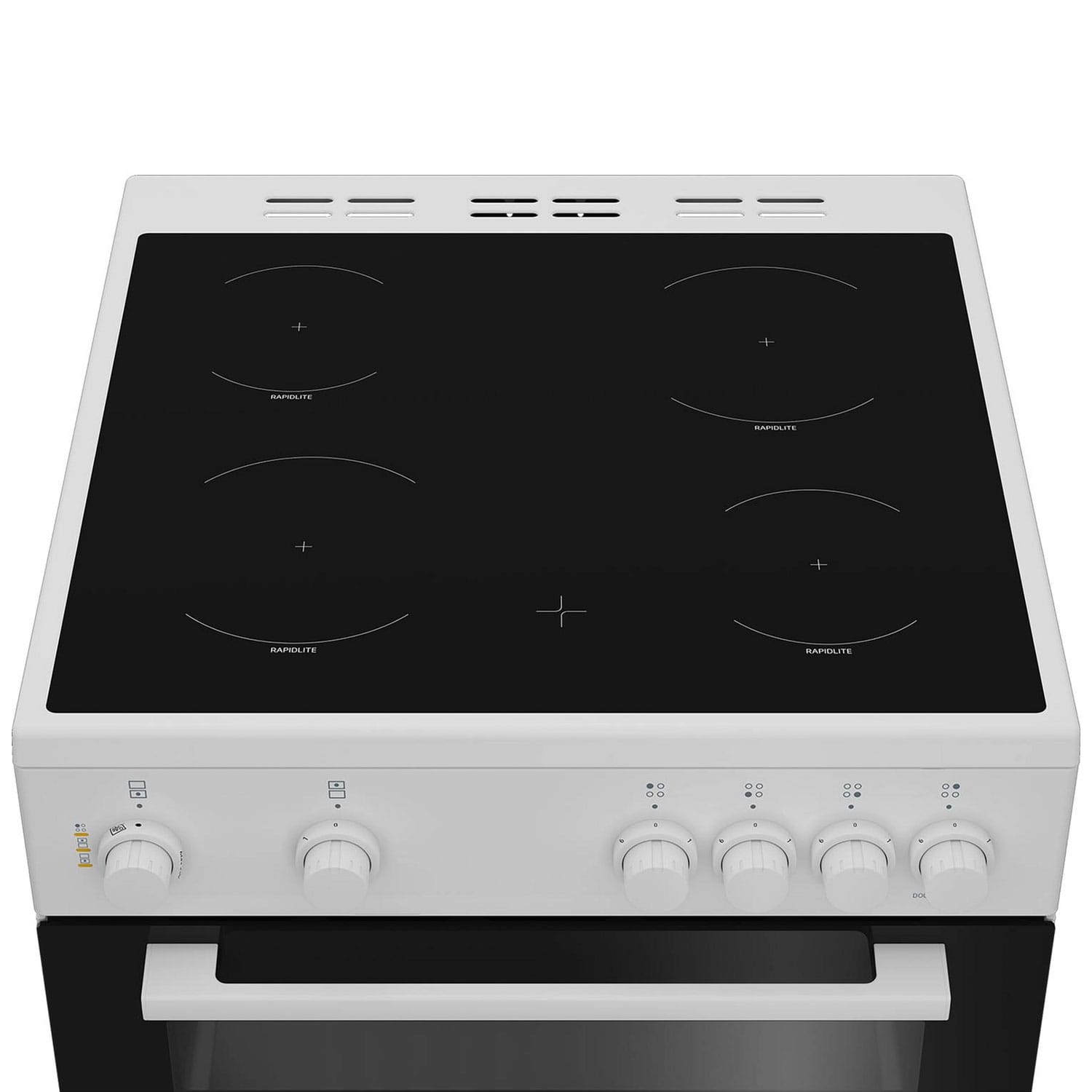 Zenith ZET605W 60cm Oven Electric Cooker with Ceramic Hob in White