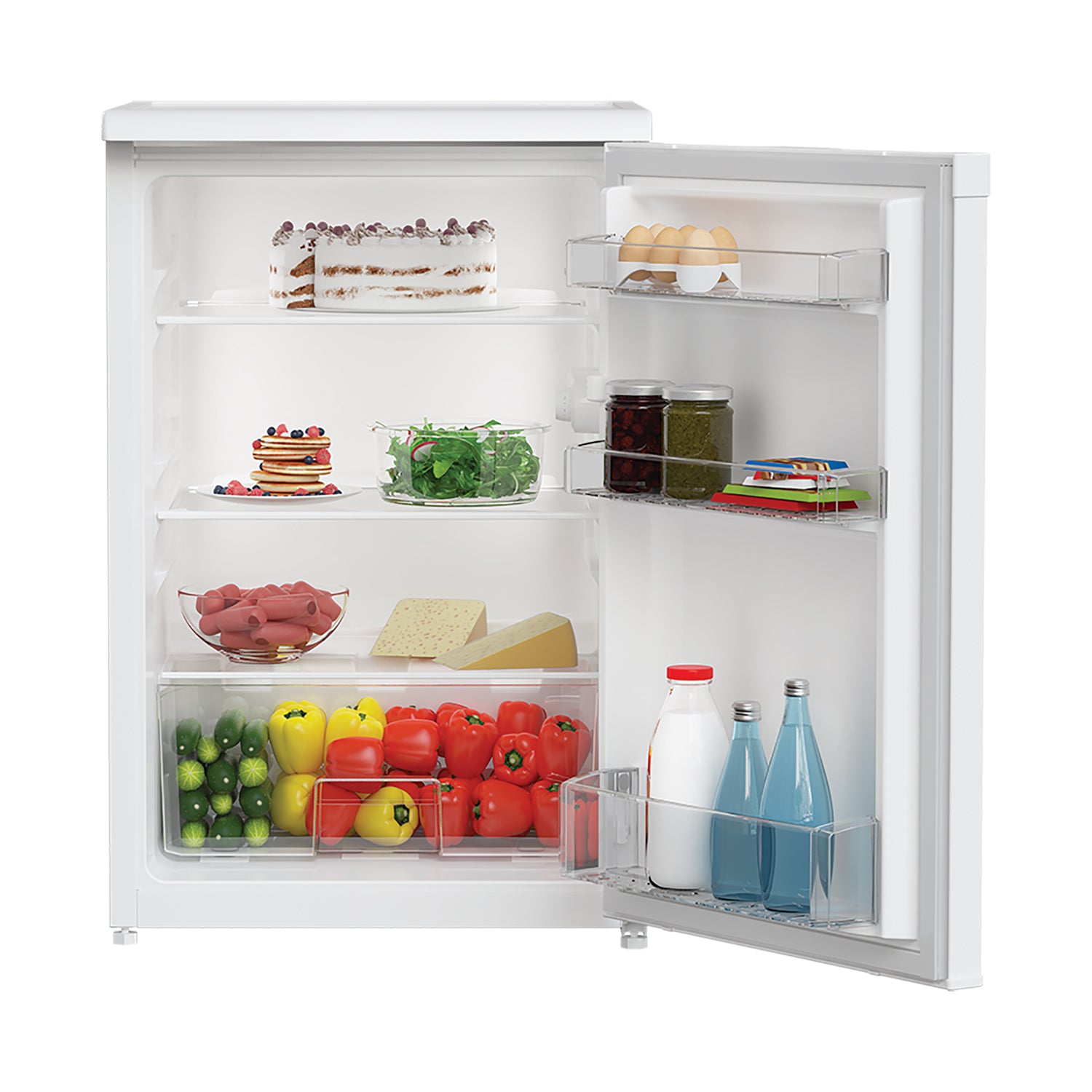 Zenith ZLS4584W Undercounter Larder Fridge, 128 Litres, 54cm Wide, White