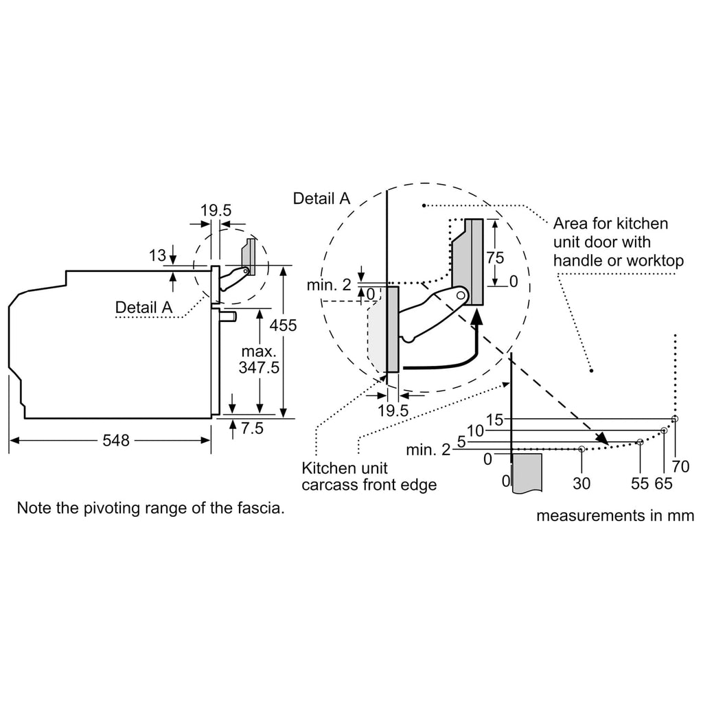 Bosch CSG7361B1 Built-In Electric Compact Oven with Steam / AirFry Function, 45cm High, Black image 6