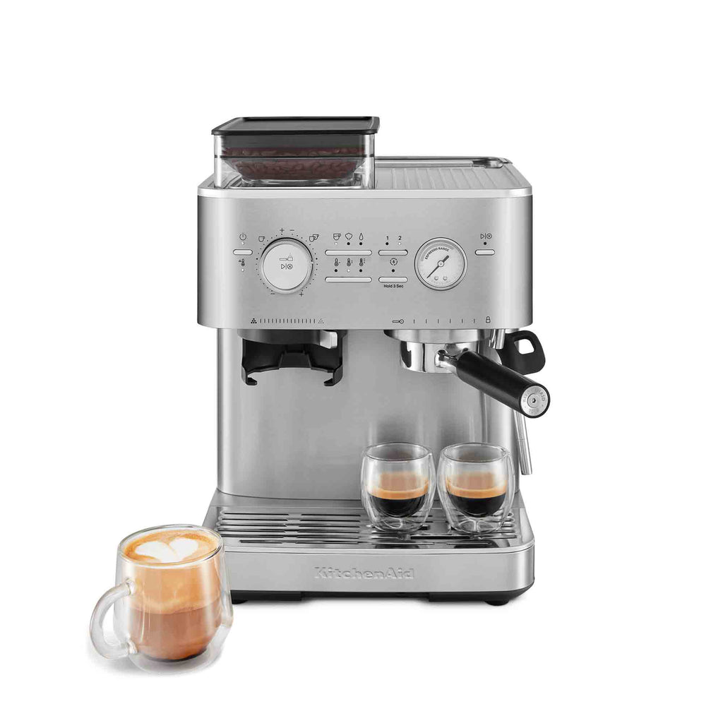 KitchenAid Semi Automatic Espresso Machine with Burr Grinder in Stainless Steel - 5KES6551BSX image 0
