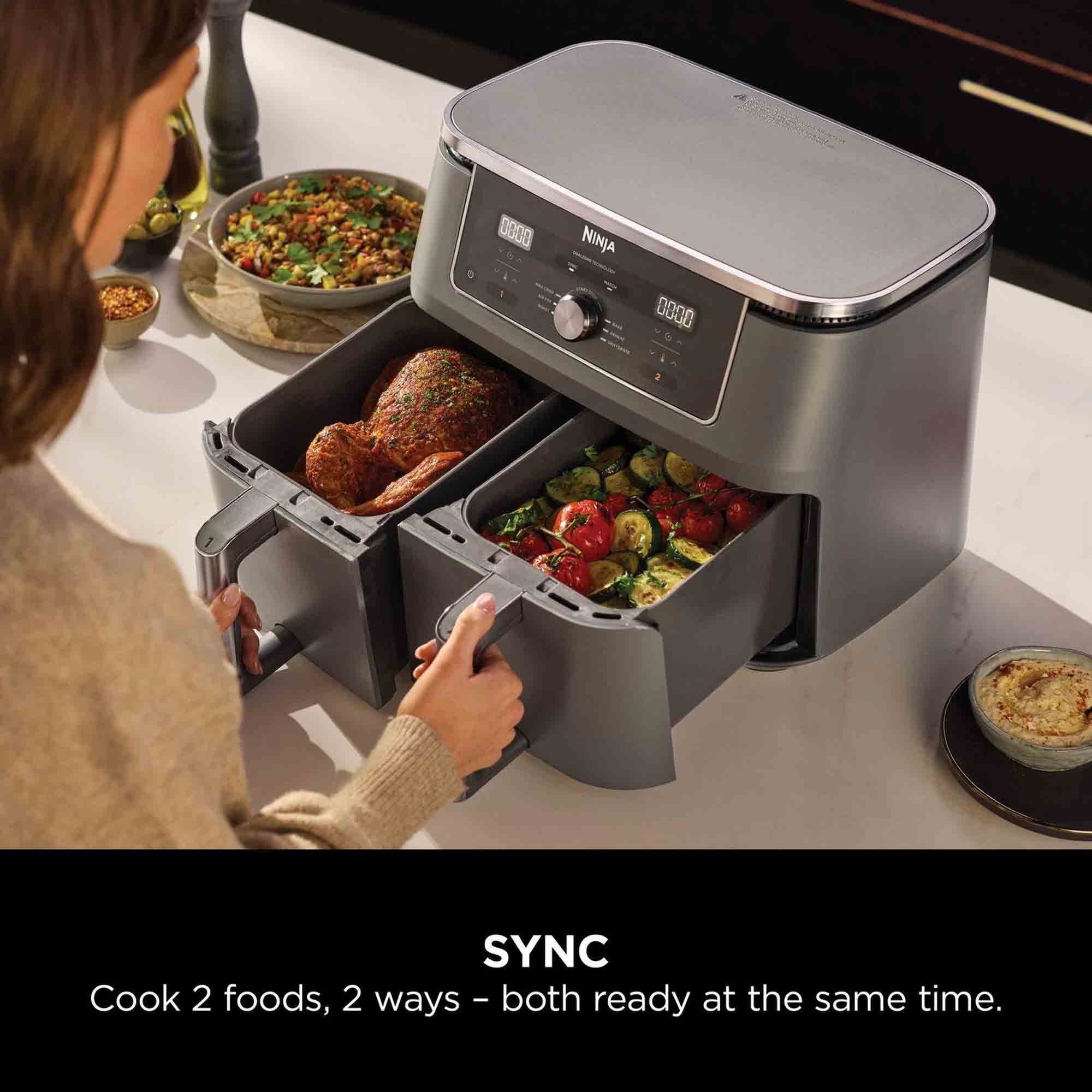 Ninja 9.5 litre MAX 6-in-1 Dual Zone Air Fryer in Gun Metal Grey - DZ400UK image 7