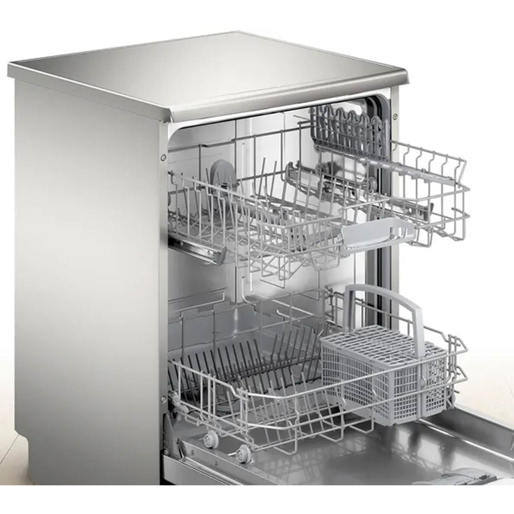 Bosch SMS26AI08G 12 Place Setting Freestanding Dishwasher, 60cm Wide, Brushed Steel image 1