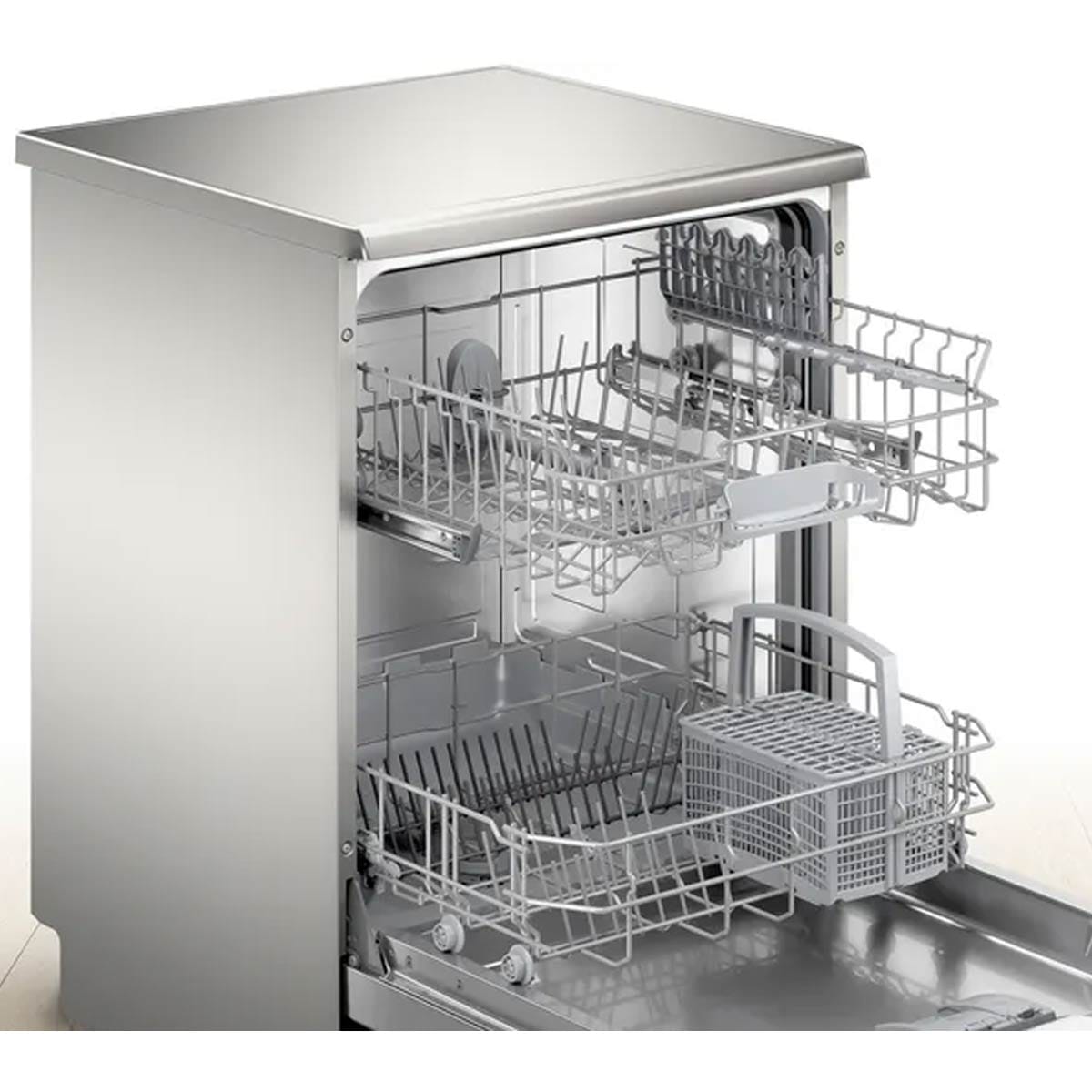 Bosch SMS26AI08G 12 Place Setting Freestanding Dishwasher, 60cm Wide, Brushed Steel image 1