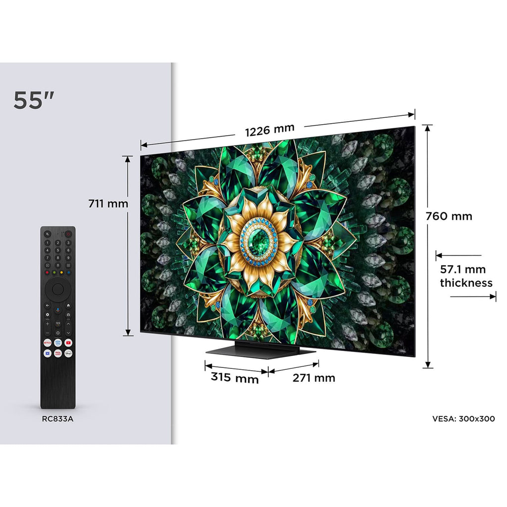 TCL 55Q7C-UK 55 Inch, Ultra HD QD-Mini LED Television, Google TV, Freeview HD image 1