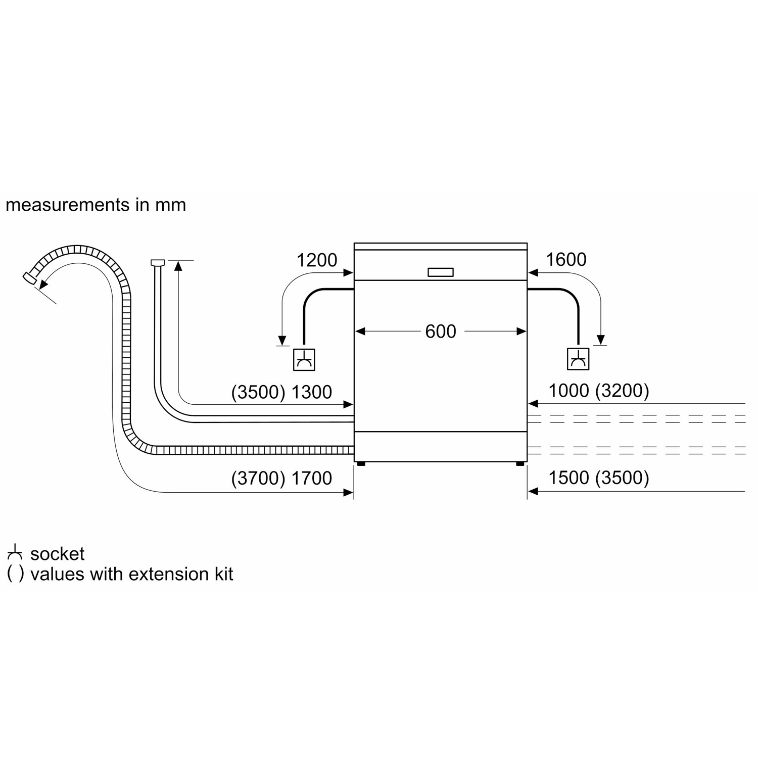 Bosch SMS4EMW06G 14 Place Setting Freestanding Dishwasher, 60cm Wide, White image 5