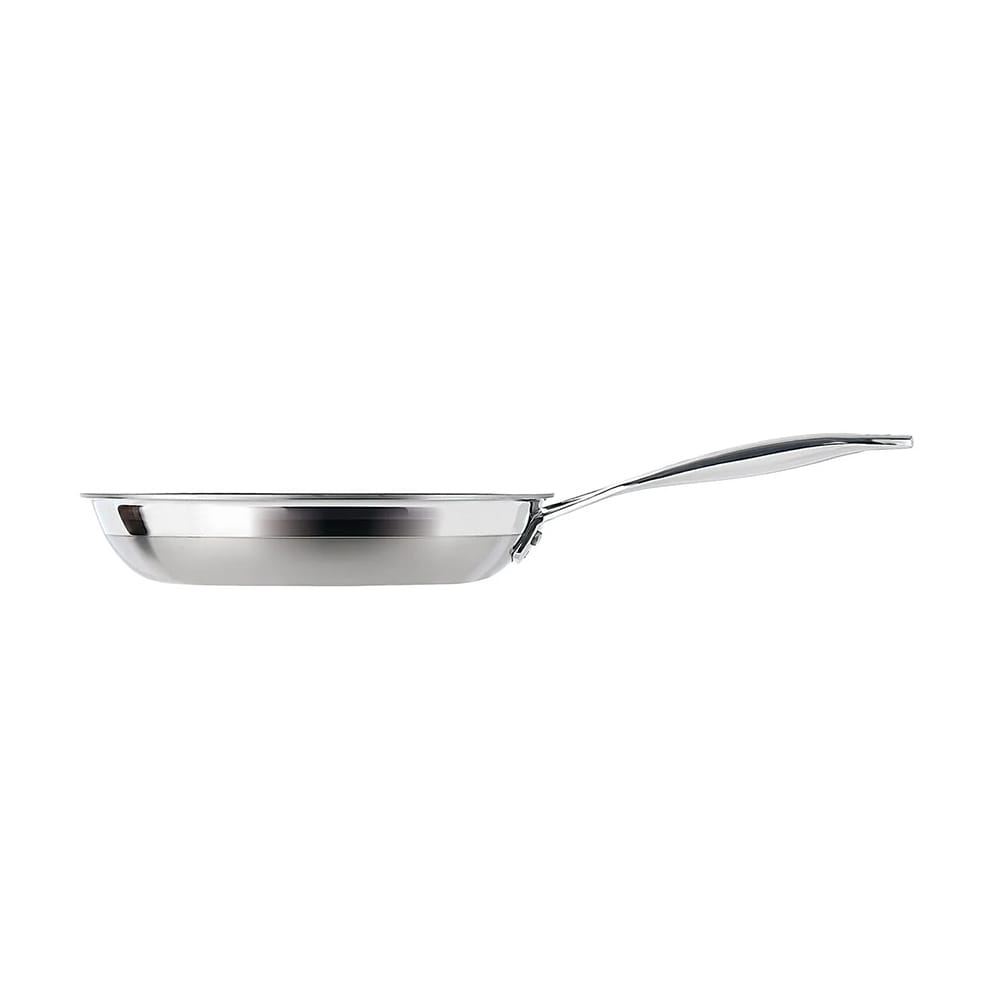 Omelette 3-ply stainless steel frying pan on a white background