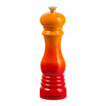 Volcanic salt grinder with 'Le Creuset' branding on a white background