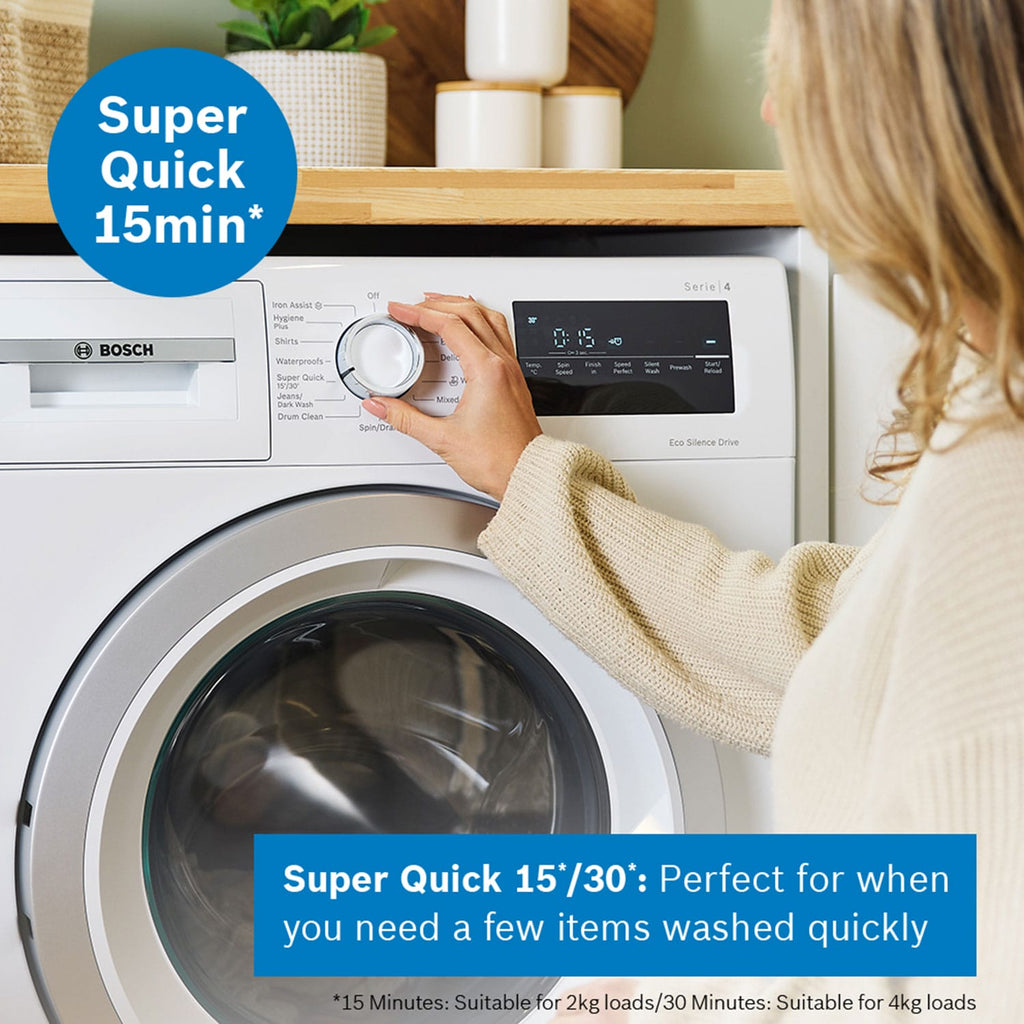 Bosch WAN28259GB 9kg, 1400 Spin, Freestanding Washing Machine with Quick Wash, White image 9