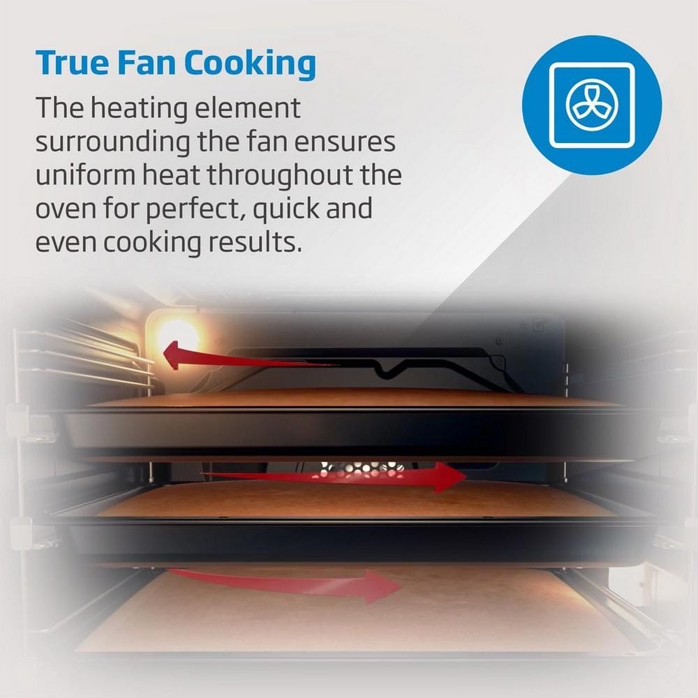 Beko CTFY22309X Built Under Double Electric Oven, 72cm High, Main Oven Fan, Top Conventional Oven and Grill, Stainless Steel image 8