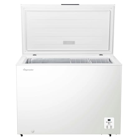 Fridgemaster MCF297E Chest Freezer, 297 Litre Capacity, 112cm Wide, Manual Defrost, White image 1