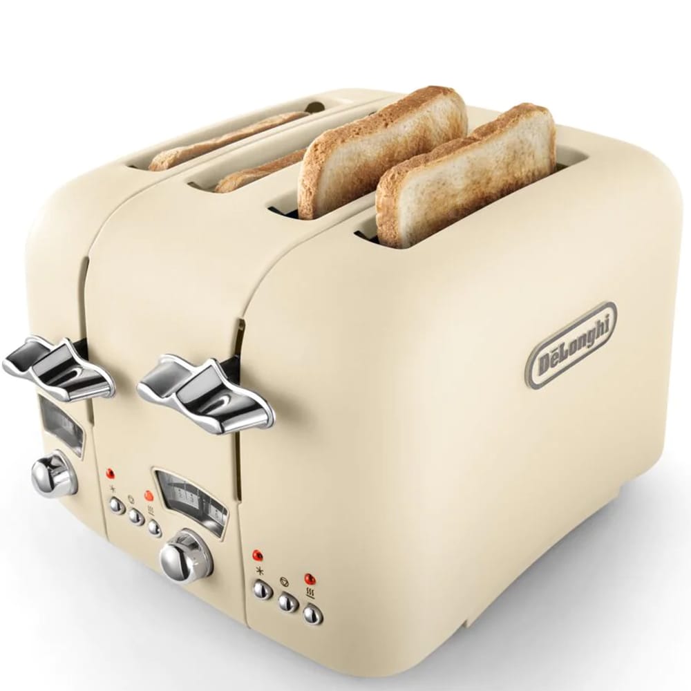 Delonghi Argento Flora 4 Slice Toaster in Beige CT04BG image 3