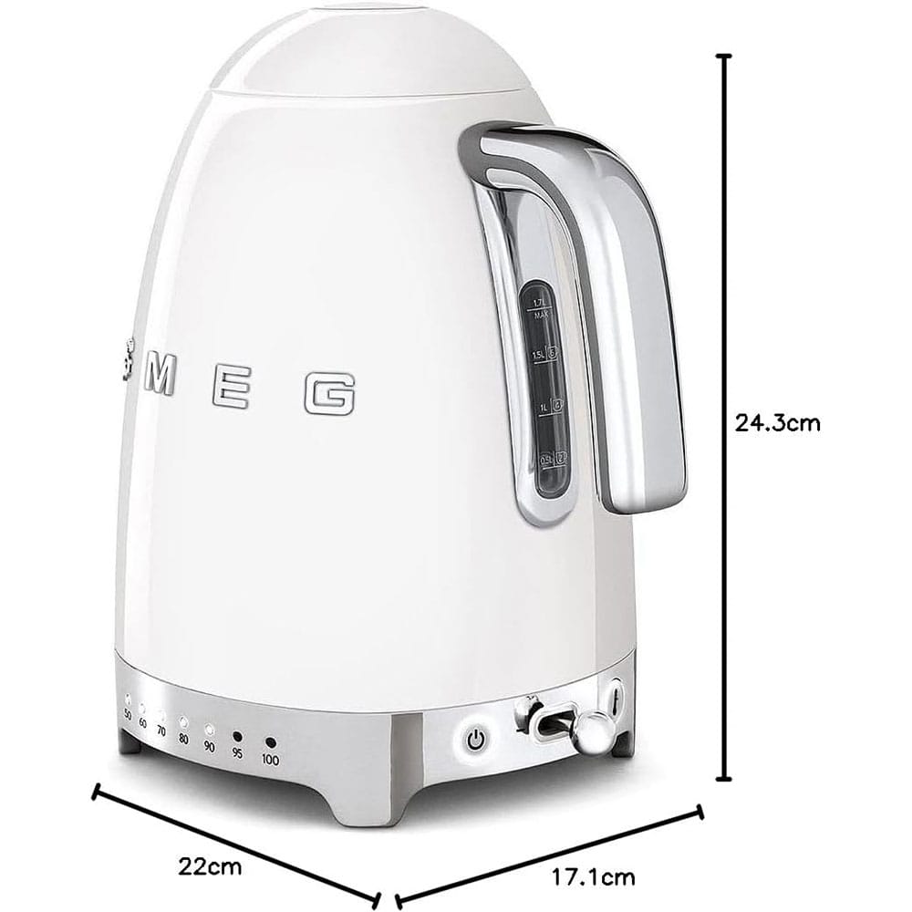Smeg KLF04WHUK 50's Retro Variable Temperature Kettle in White image 2