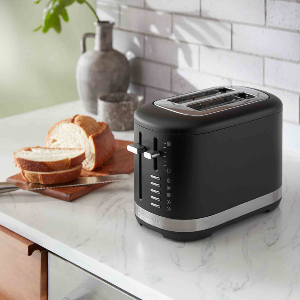 KitchenAid Manual Control 2 Slot Toaster in Matte Black 5KMT2109BBM image 3