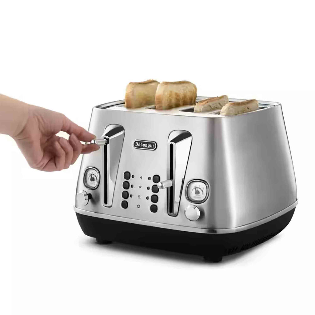 Delonghi Distinta X 4 Slice Toaster in Stainless Steel - CTI4003M image 1