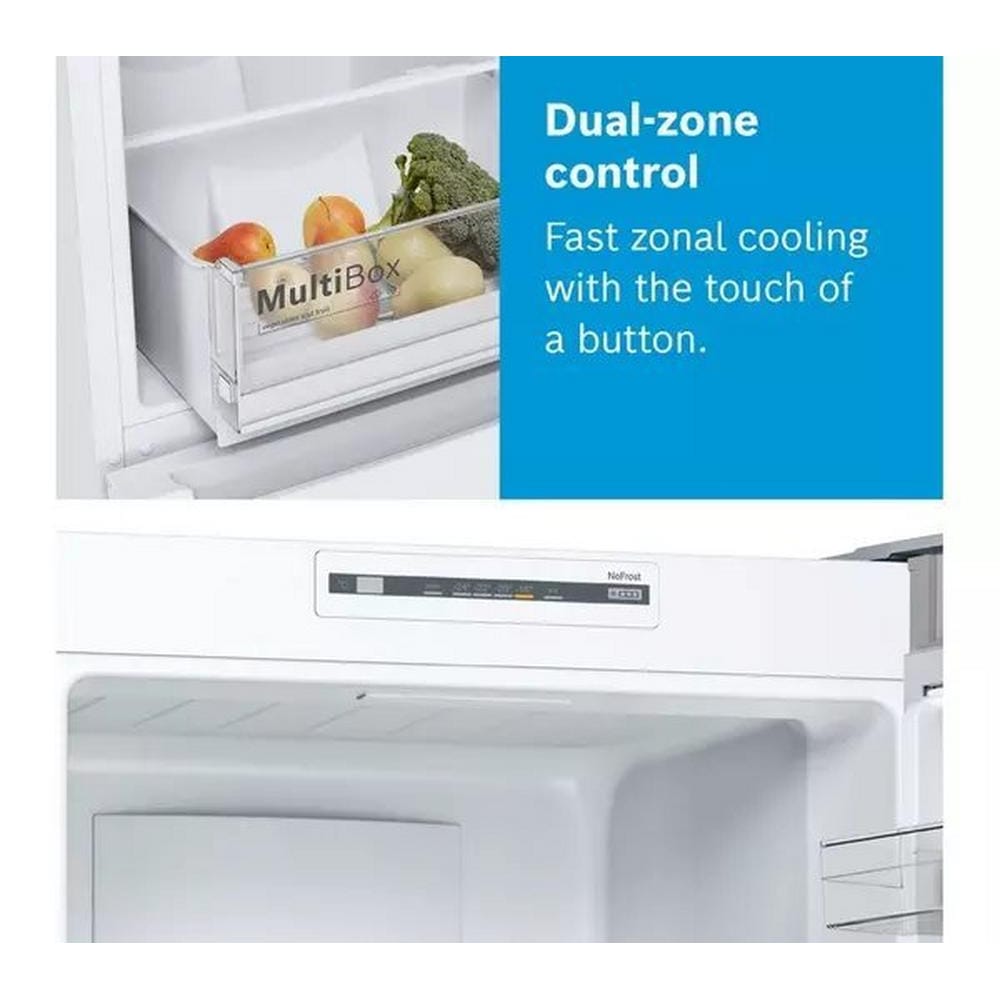 Bosch KGN34NLEAG 186cm Tall Fridge Freezer, 193L Fridge, 105L Freezer, 60cm Wide, NoFrost, Silver image 5