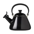 Black onyx kettle with a lid on a white background