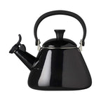Black onyx kettle with a lid on a white background