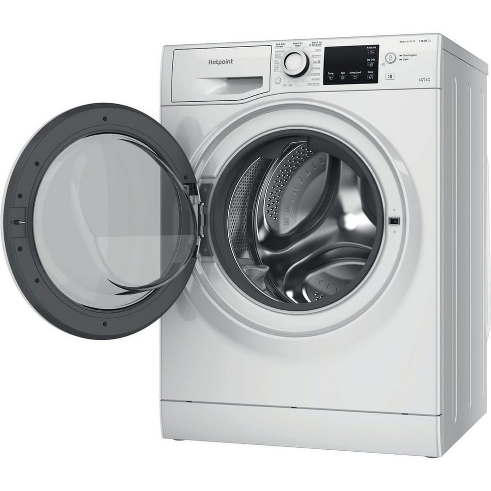 Hotpoint NDBE9635WUK 9kg Wash, 6kg Dry, 1400 Spin, Freestanding Washer Dryer, White image 10