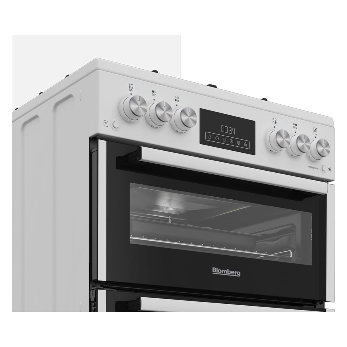 Blomberg GGRN655W 60cm Freestanding Gas Double Oven and Gas Grill Gas Cooker with Gas Hob, White image 1