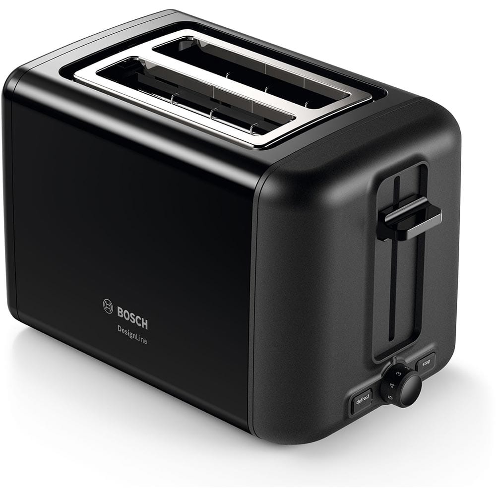 Bosch DesignLine 2 Slot Toaster in Black - TAT3P423GB image 0