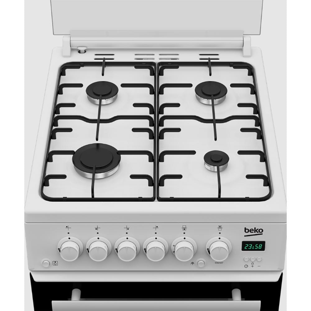 Beko EDG507W 50cm Freestanding Gas Oven and Gas Grill Gas Cooker with Gas Hob, White image 3