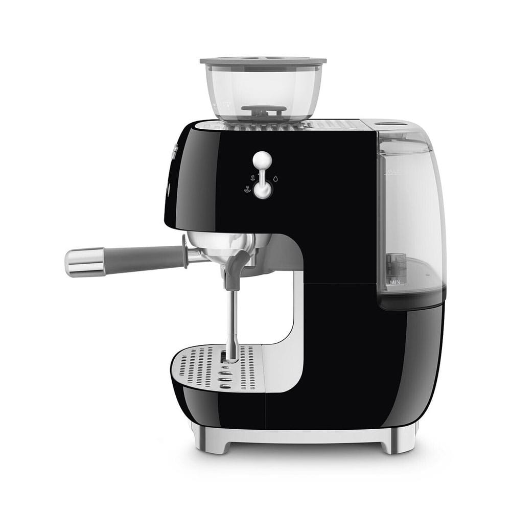 Smeg Espresso Coffee Machine with Grinder in Black EGF03BLUK image 1