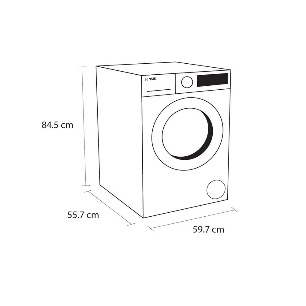 Sensis WMF01814AW 8kg 1400 Spin Washing Machine - White image 2