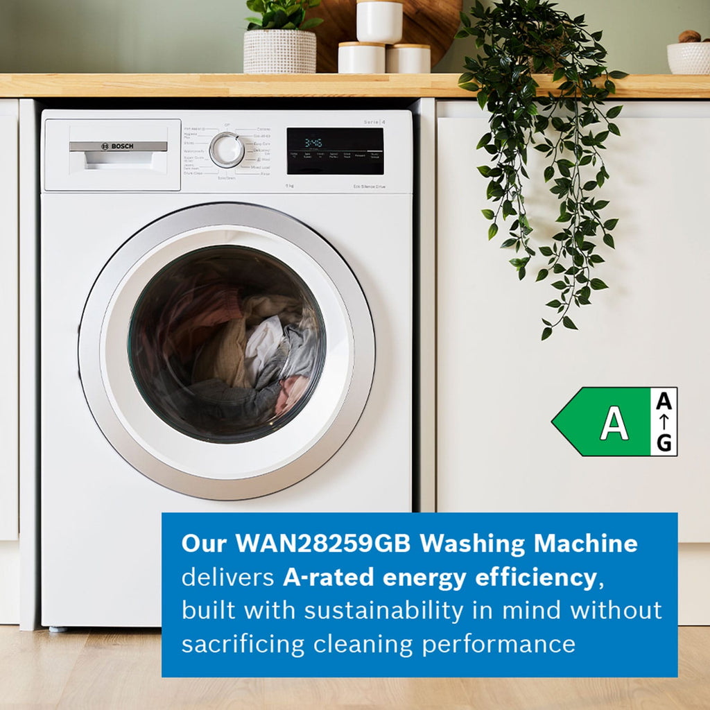 Bosch WAN28259GB 9kg, 1400 Spin, Freestanding Washing Machine with Quick Wash, White image 3