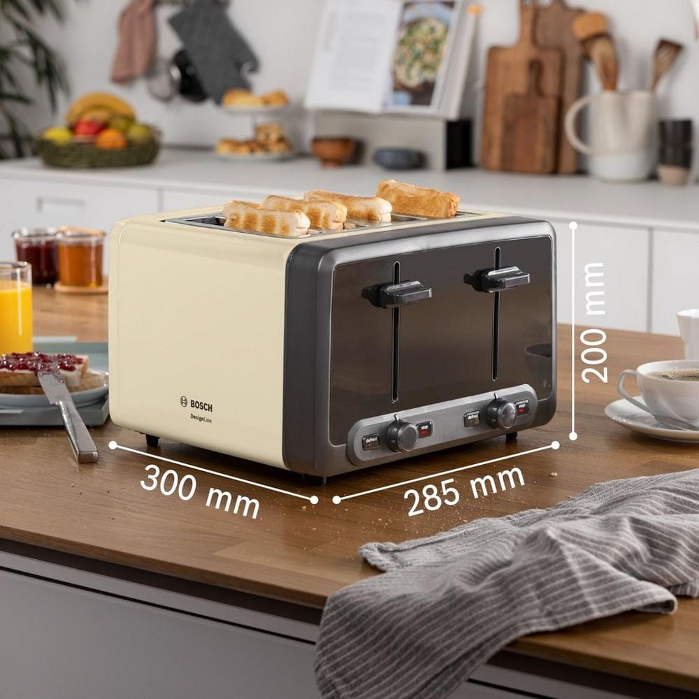 Bosch DesignLine 4 Slice Toaster in Cream - TAT4P447GB image 1