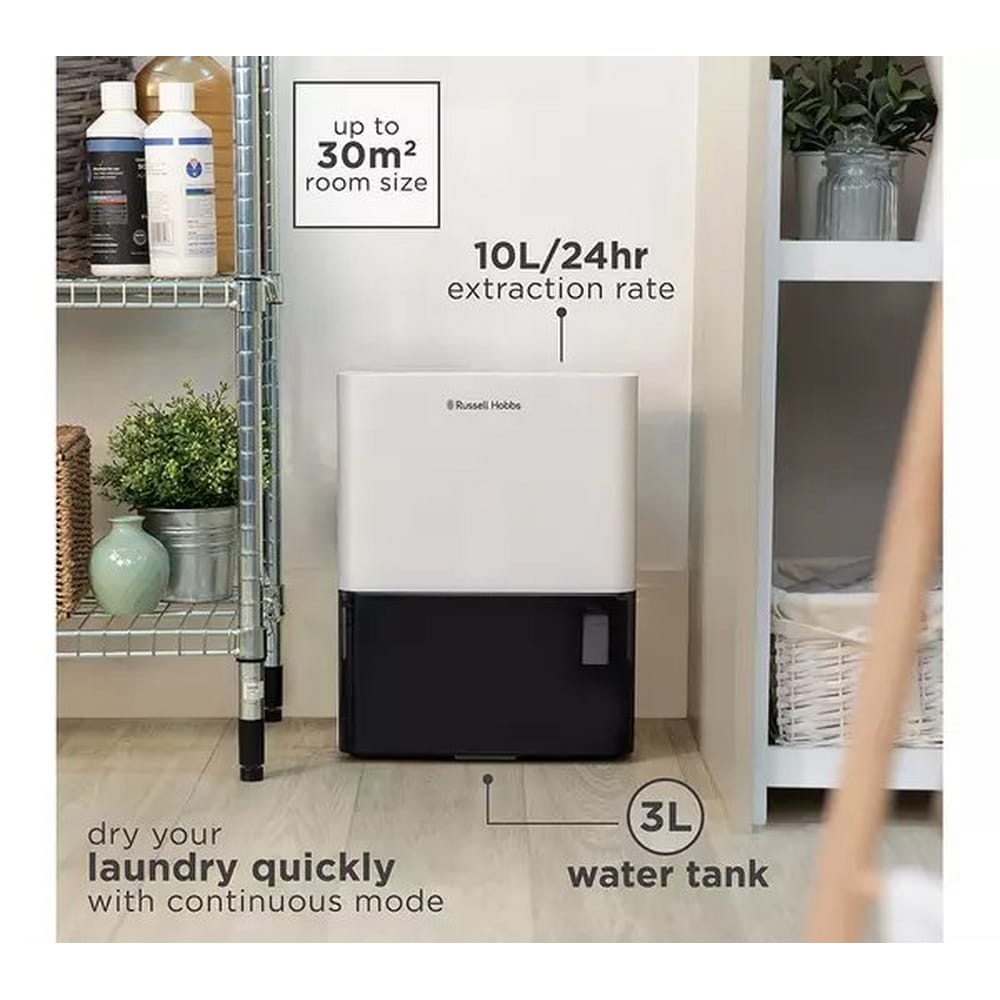 Russell Hobbs 10 Litre Dehumidifier in White & Black - RHDH1001 image 8