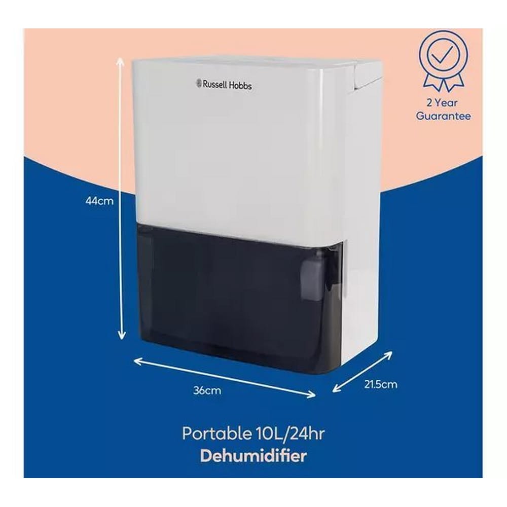 Russell Hobbs 10 Litre Dehumidifier in White & Black - RHDH1001 image 3