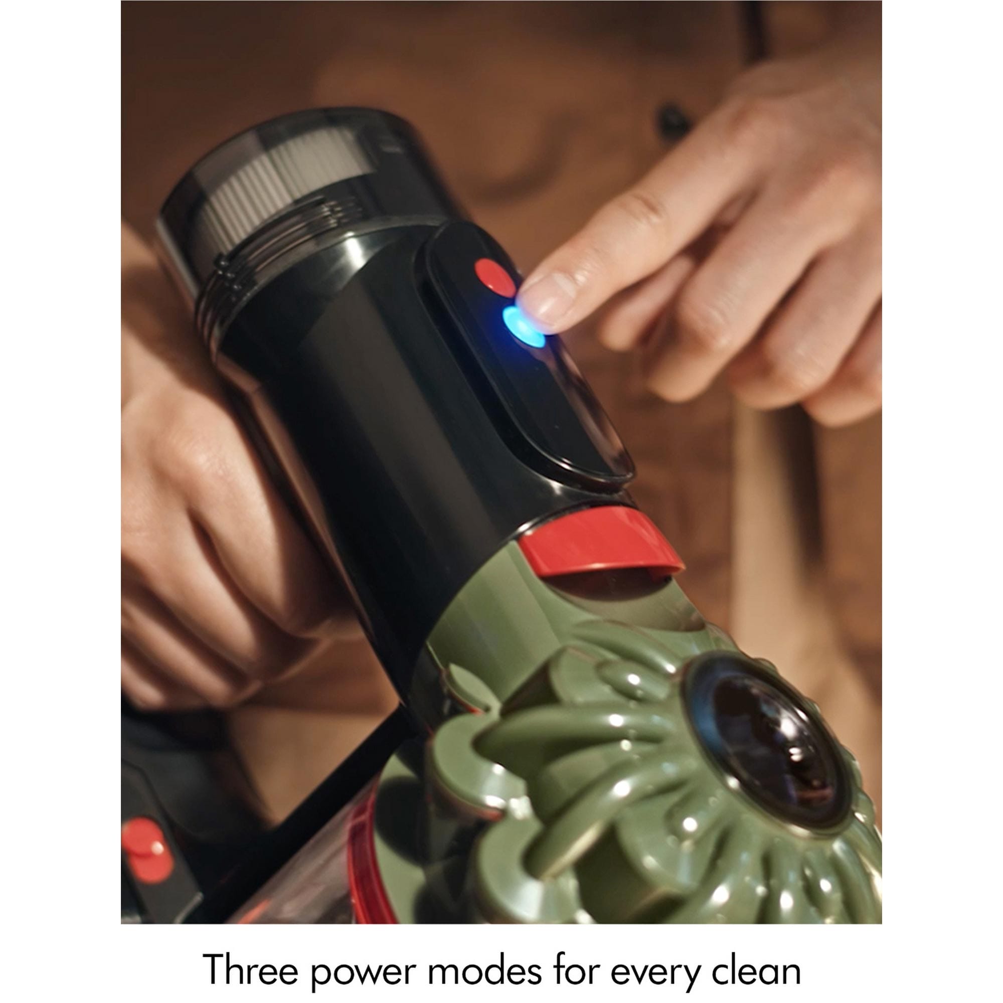 Three power modes available for every type of clean