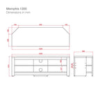 Ttap MEM-1200-BLK Memphis 120cm Wide TV Stand image 2