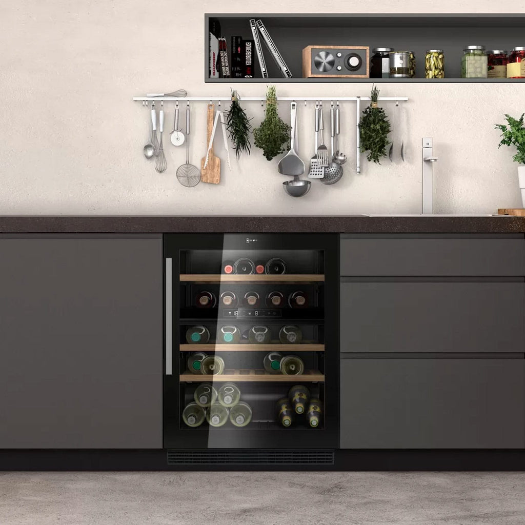 Neff KU9213HG0G 44 Bottle Integrated Undercounter Wine Cooler with Glass Door, 2 Zones, 60cm Wide image 1