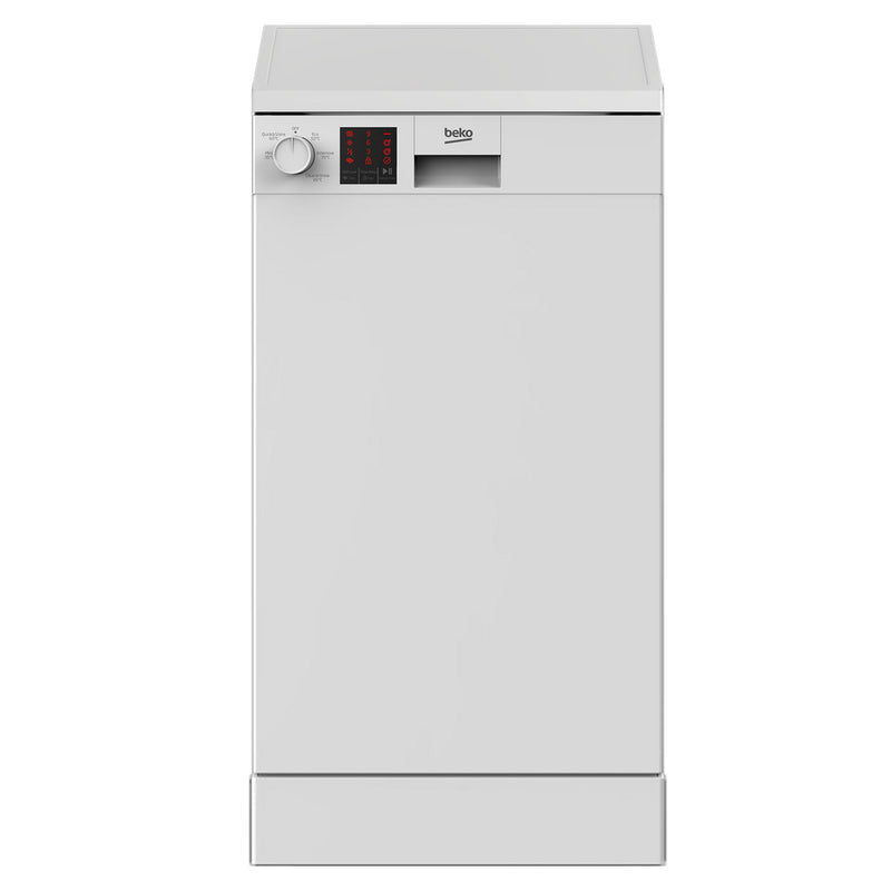 Beko DVS05C20W 10 Place Setting Freestanding Slimline Dishwasher, 45cm Wide, White