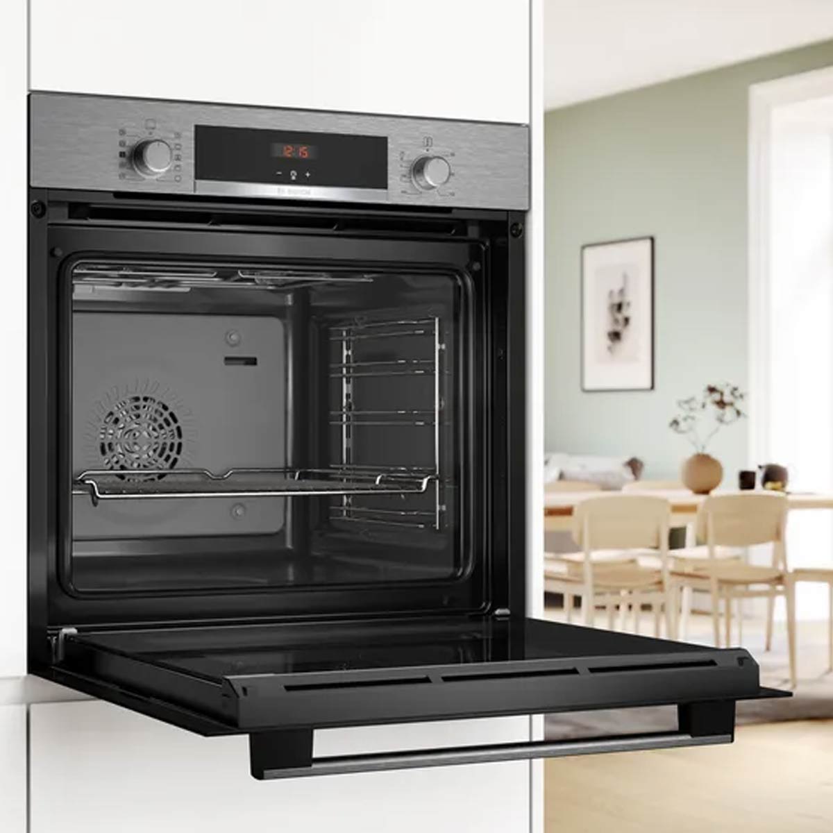 Bosch HQA534BS3B Built In Single Electric Multifunction Oven with Grill, Stainless Steel image 1