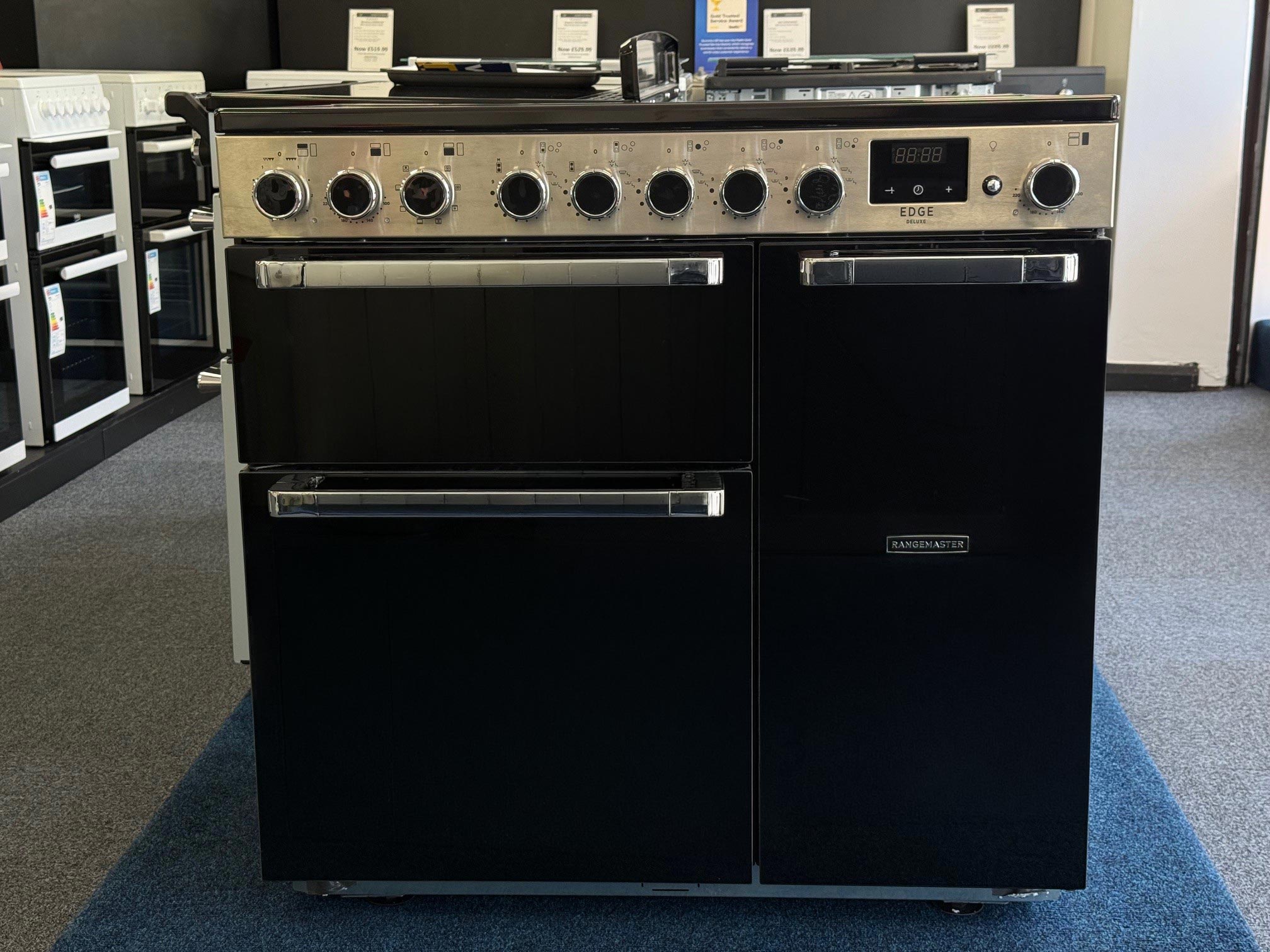 Rangemaster Edge Deluxe 90cm Induction Range Cooker (Ex-Display) - EDDLB90EIGBLK/CM1