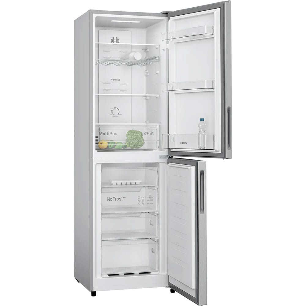Bosch KGN27NLEAG 182cm Tall Fridge Freezer, 171L Fridge, 84L Freezer, 55cm Wide, Frost Free, Silver image 1