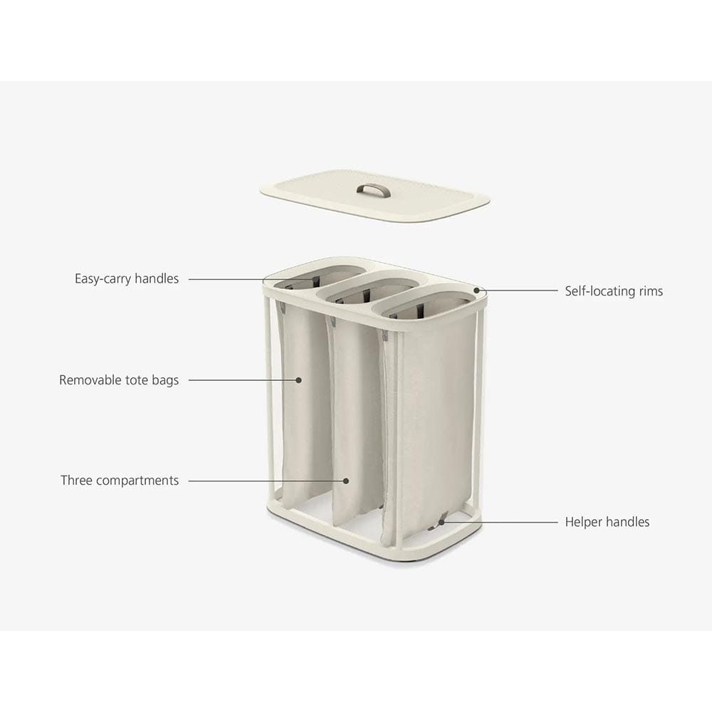 Joseph Joseph Tota Trio 90 Litre Laundry Basket in Ecru - 50021 image 2