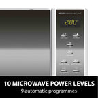 Caso Design MCG25 Ceramic Chef 25 Litre Microwave in Silver with Black Glass - 03351 image 1