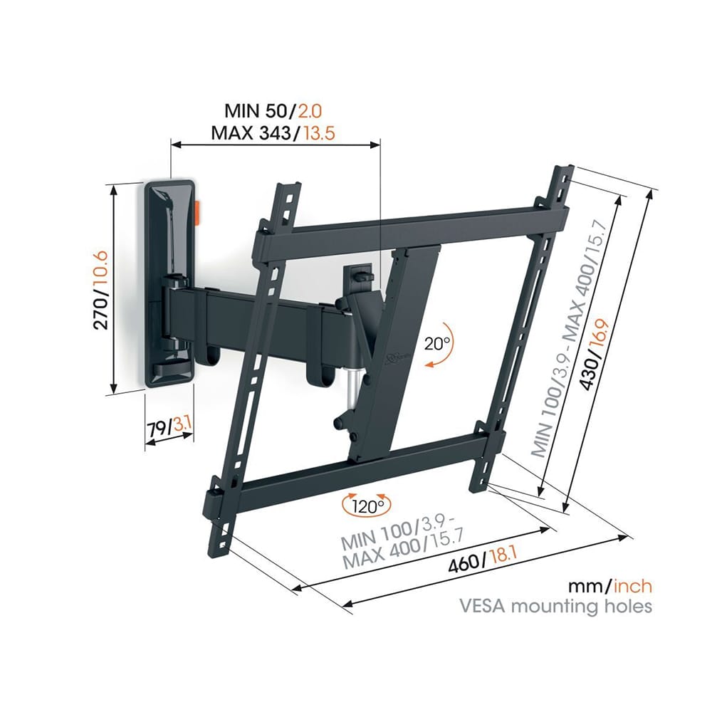 Vogels TVM3425 Full Motion Wall Bracket image 2