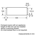 Neff N1AHA01N0B 14cm Warming Drawer, 40° C to 80° C Thermostat, Stainless Steel image 3