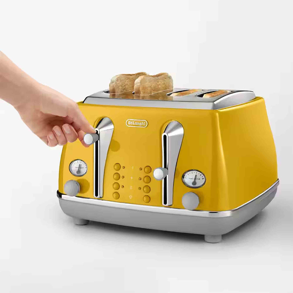 Delonghi Icona Capitals 4 Slice Toaster in Yellow - CTOC4003Y image 3
